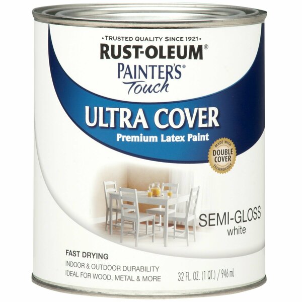 Rust-Oleum Semi-Gloss, White, Quart 1993502